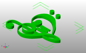 心形音乐符号斜视图