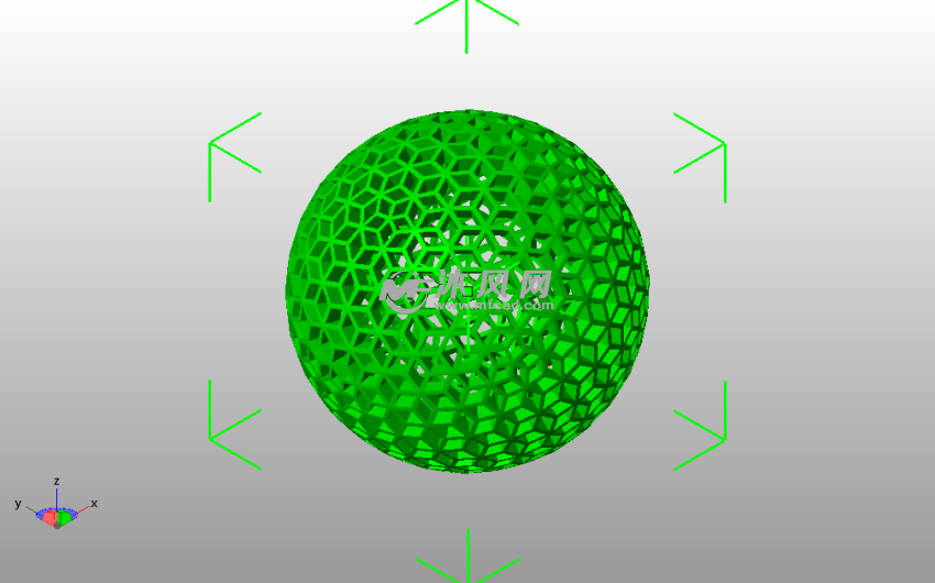 菱形镂空球斜视图