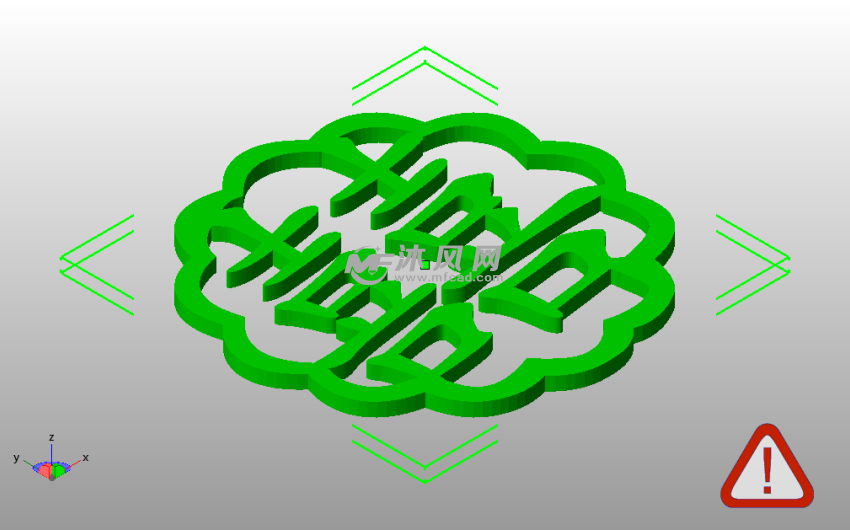  红双喜窗花斜视图