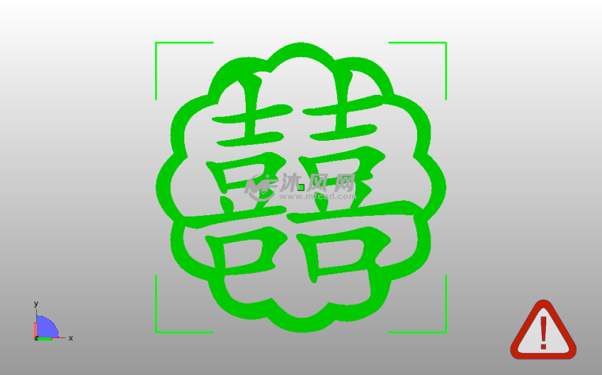  红双喜窗花俯视图