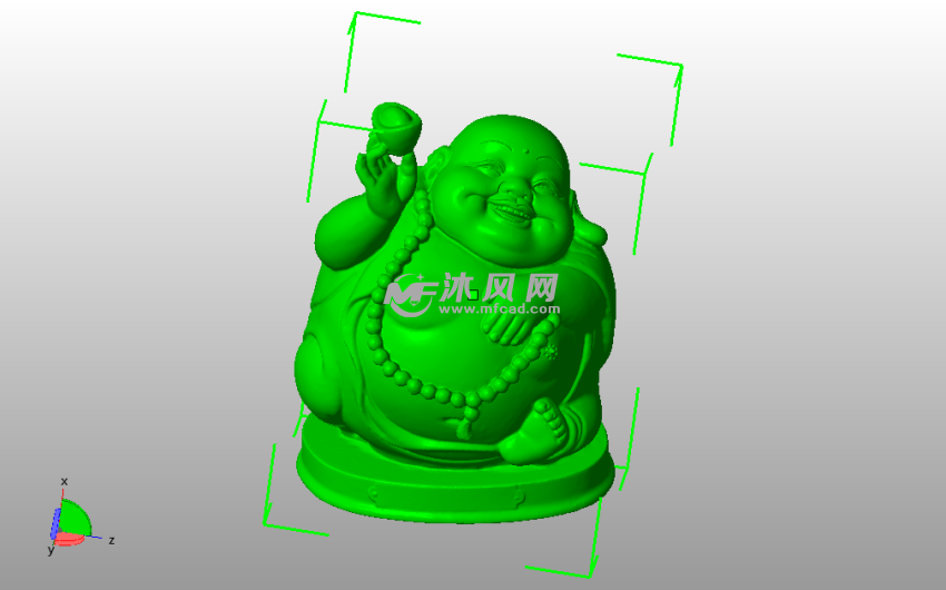 笑佛雕像主视图