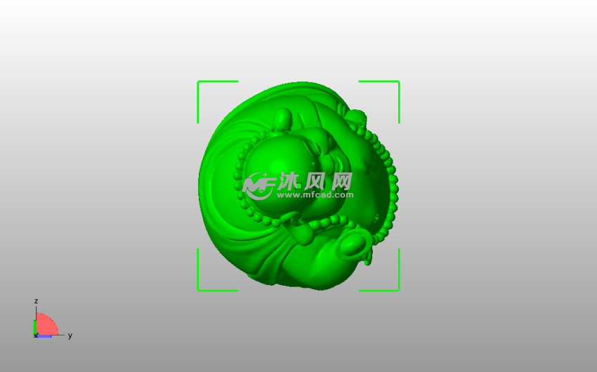 笑佛雕像俯视图