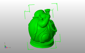 笑佛雕像侧视图