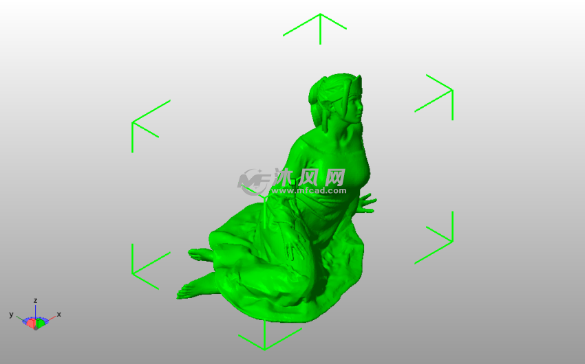 卧姿少女雕像斜视图