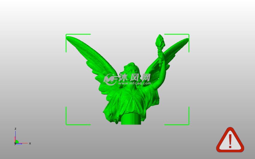 挥着翅膀的女孩上半身主视图