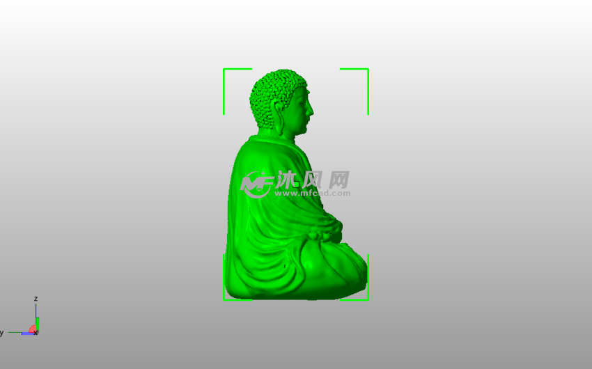 打坐佛祖侧视图