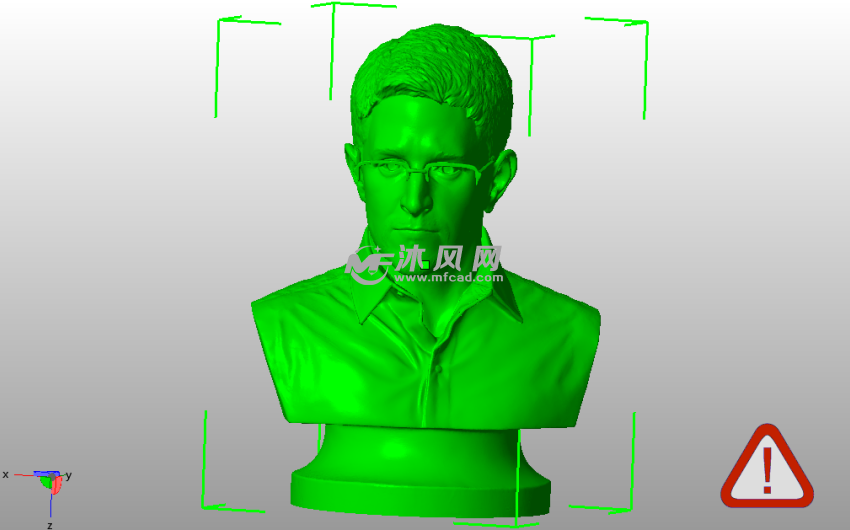 爱德华斯诺登雕像主视图