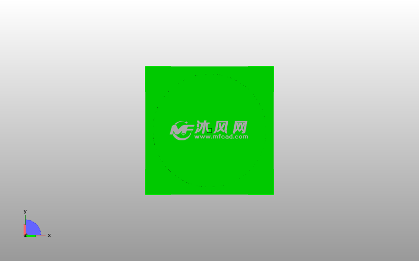 长方体镂空笔筒底视图