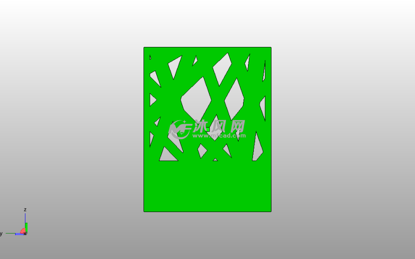 长方体镂空笔筒侧视图