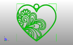 心花吊坠模型俯视图