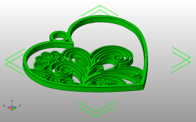 心花吊坠模型斜视图