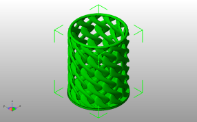  编织笔筒模型斜视图