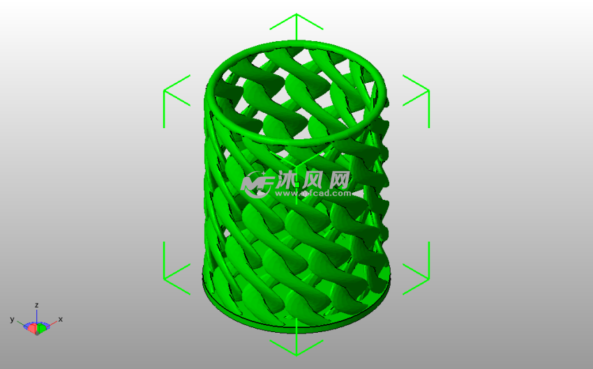  编织笔筒模型斜视图