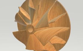 离心风机叶轮结构设计模型效果图（木质）