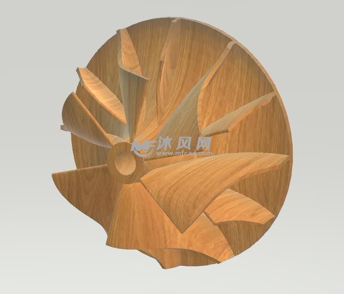 离心风机叶轮结构设计模型效果图（木质）