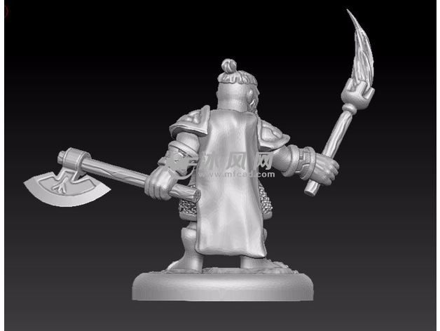  矮人族模型效果图-后