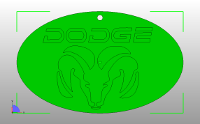 道奇Ram钥匙链俯视图