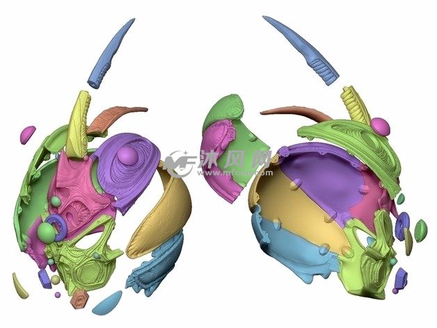 盖弗头盔模型零件拆分图