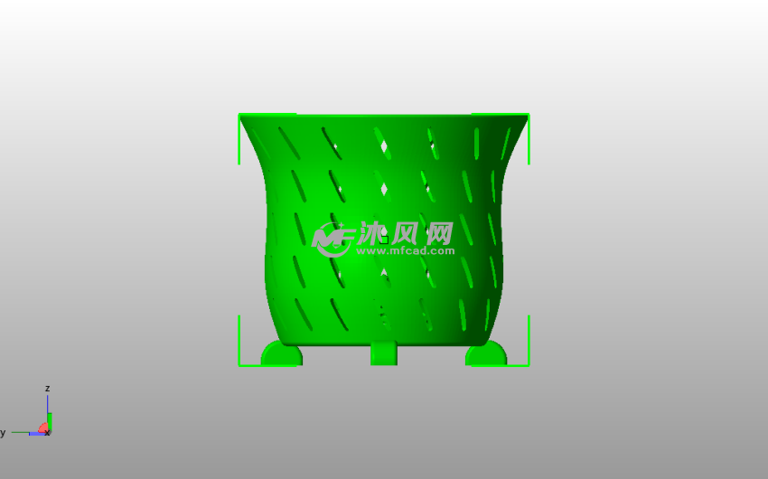 兰花形花盆主视图