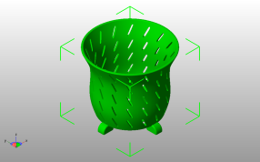 兰花形花盆斜视图