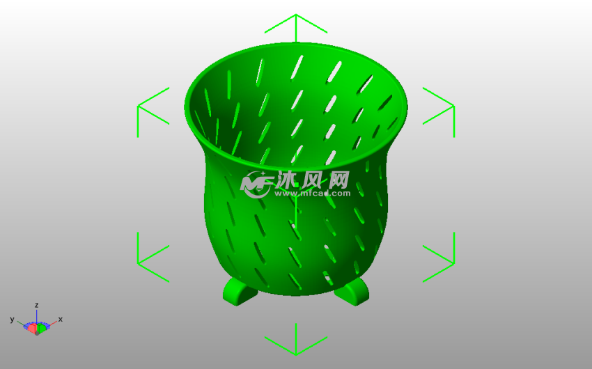 兰花形花盆斜视图