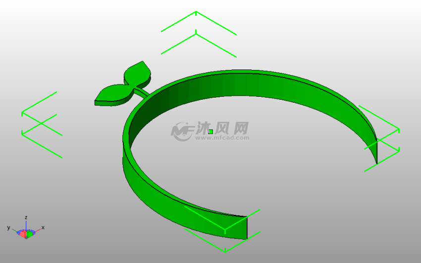 绿色小草头带斜视图