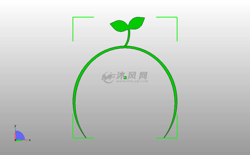 绿色小草头带俯视图