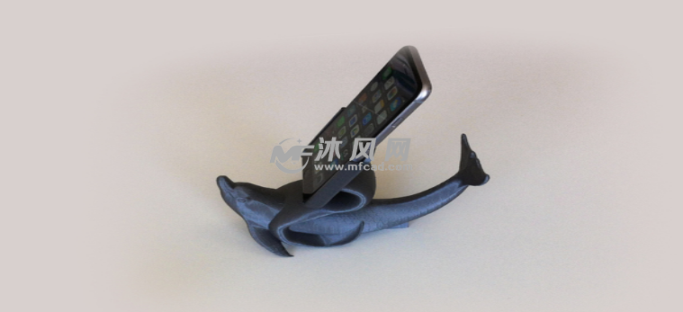 海豚手机支架-左视图