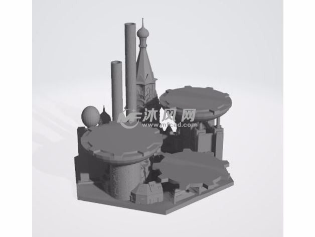  3D工厂模型后视图