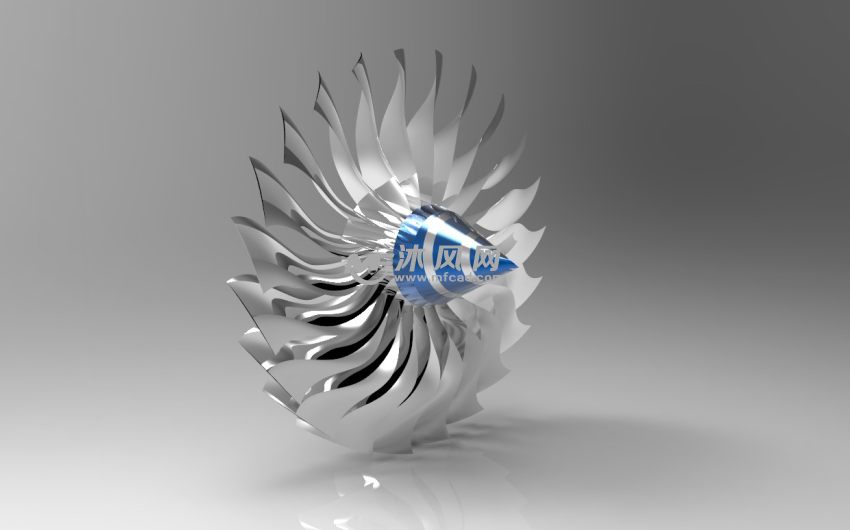 涡轮扇叶模型侧面效果1