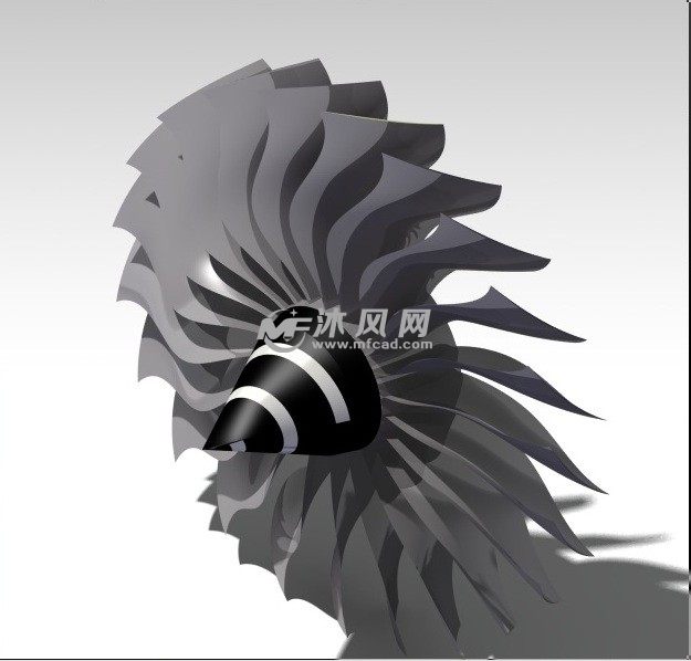 涡轮扇叶模型侧光效果
