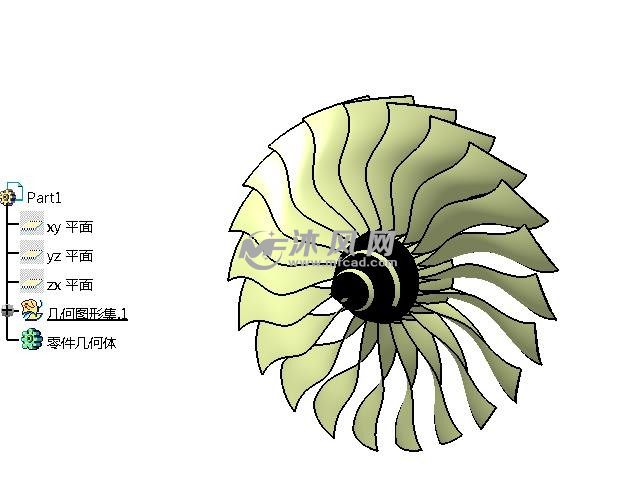 涡轮扇叶模型设计界面