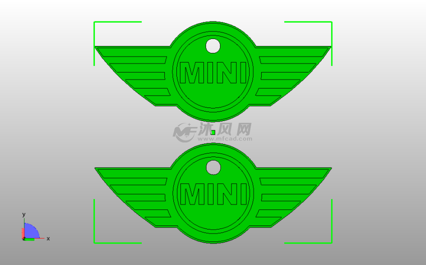 Mini Cooper Logo钥匙链俯视图