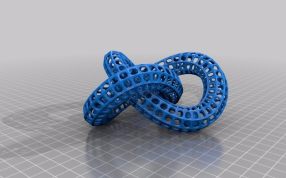 缠绕的双环艺术品模型图