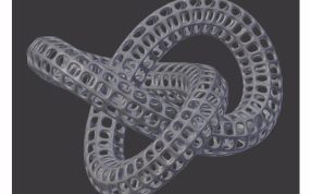 缠绕的双环艺术品效果图