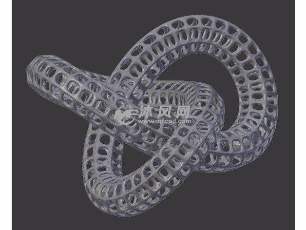 缠绕的双环艺术品效果图