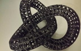 缠绕的双环艺术品实物图黑色耗材