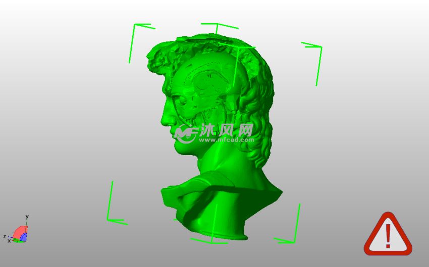 大卫T-800半身像侧视图