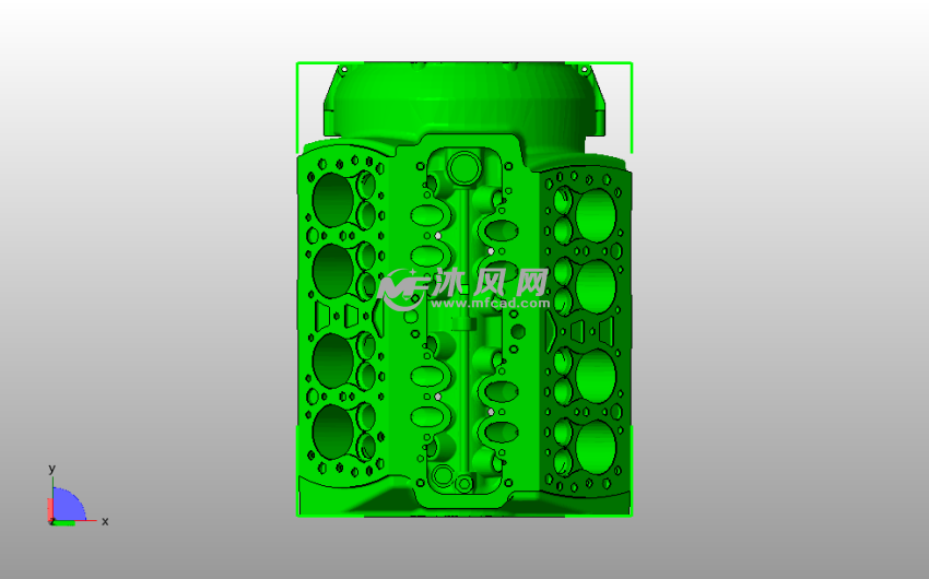 发动机缸体俯视图