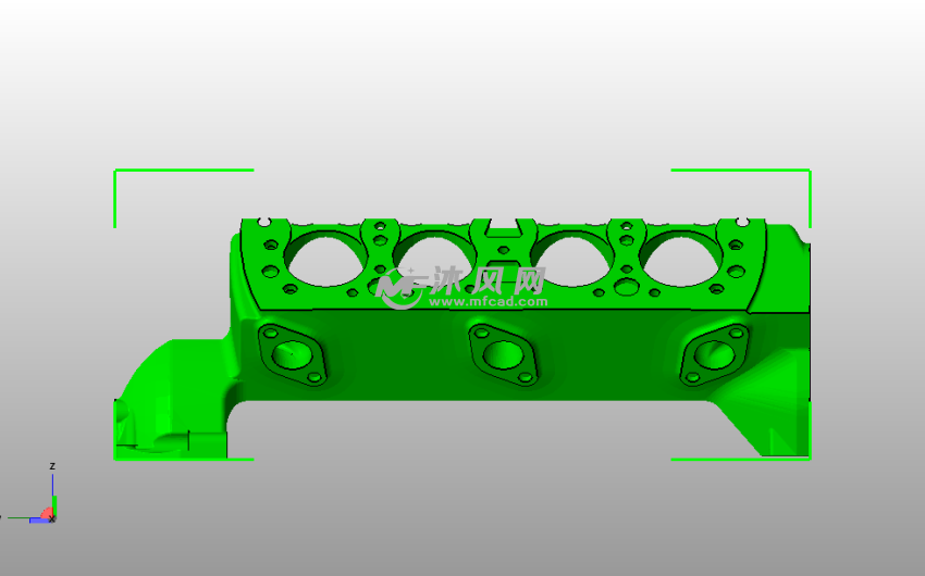 发动机缸体侧视图