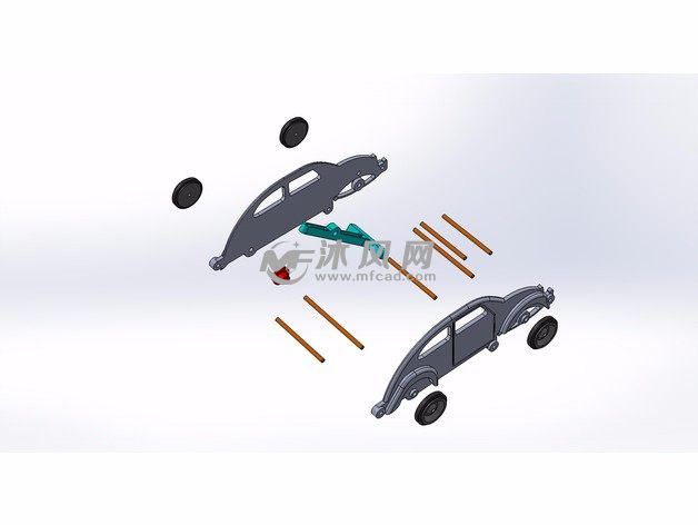 发射小汽车打散零件图