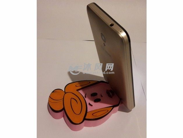卡通手机支架实物图-竖着放