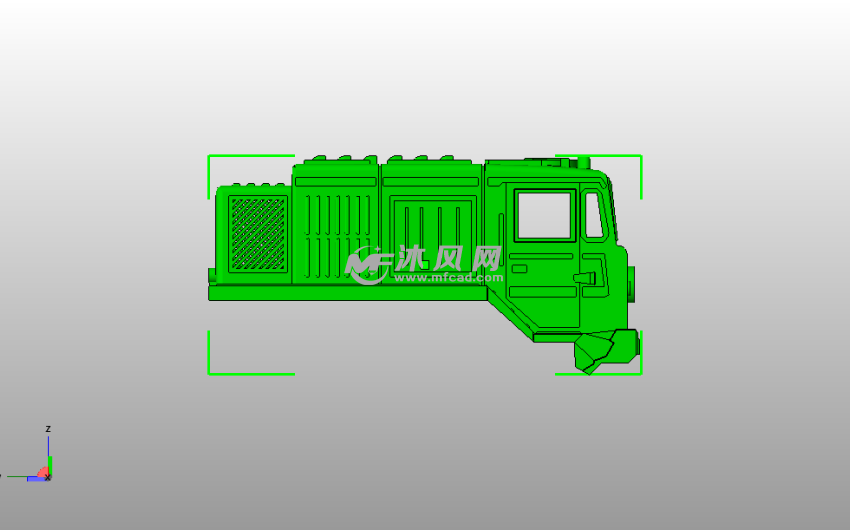 马自达车厢壳体侧视图