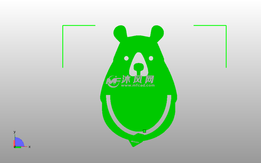  胖小熊书签俯视图