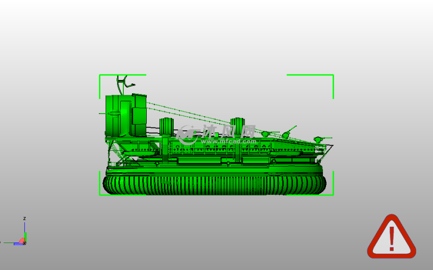 气垫船模型侧视图
