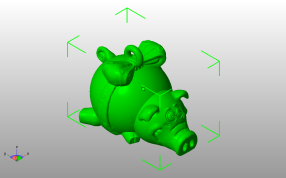 伤心的趴着的小猪斜视图