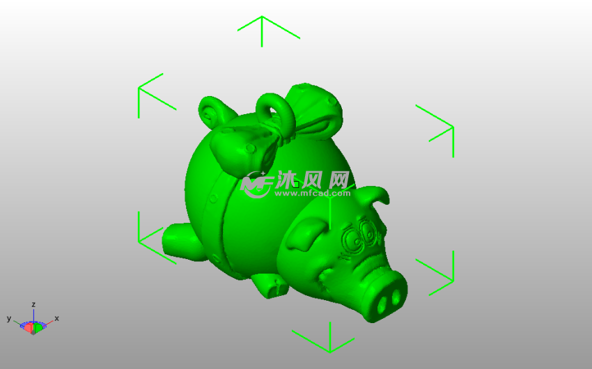伤心的趴着的小猪斜视图