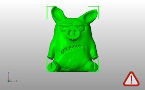 生气的坐着的小猪主视图