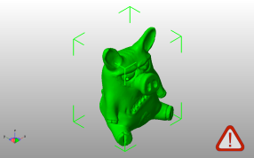 生气的坐着的小猪斜视图