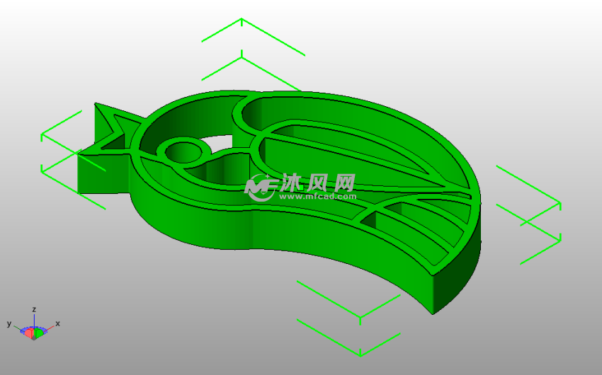 圣诞小鸟吊坠斜视图